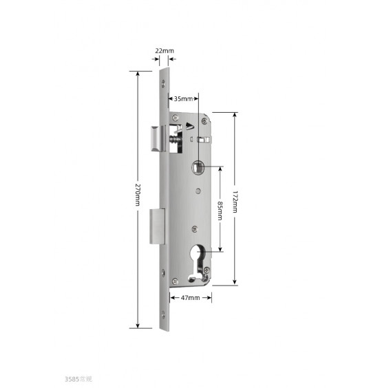Комплект Novilock Smart Slim SILVER с врезной частью 35/85 (240x22)